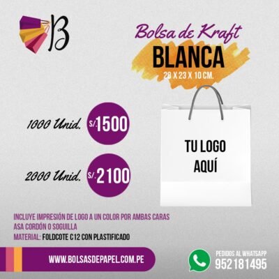Bolsa Kraft Blanca