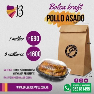 Bolsa Kraft Pollo Asado