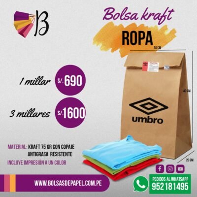 Bolsa Kraft Ropa