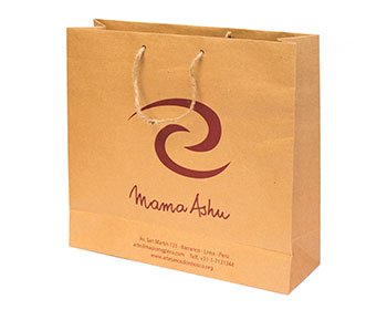 Bolsa de papel ecológico reciclado con asa de soguilla